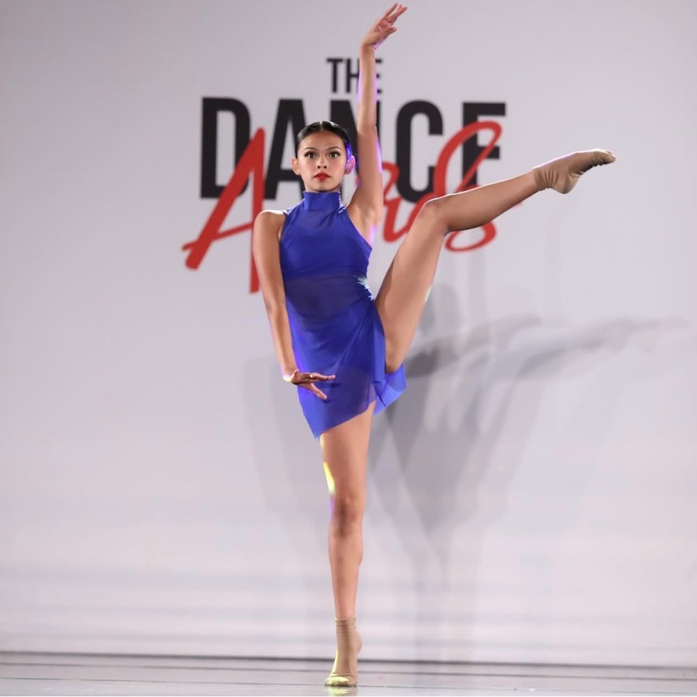 DANCE SOLO COSTUME CUSTOM Blue SIZE AXS